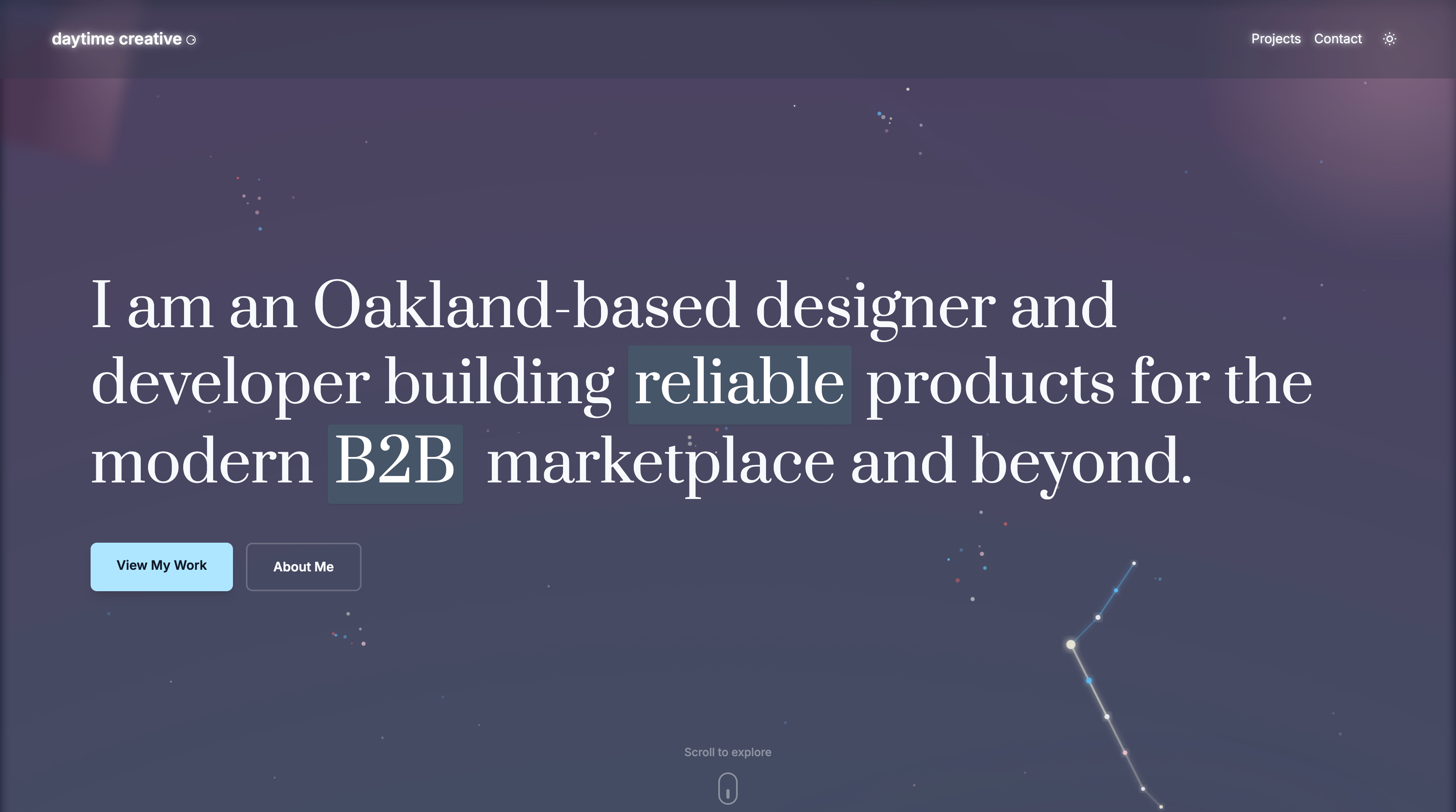 Portfolio homepage hero result