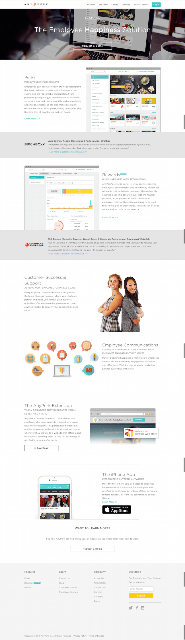 AnyPerk Website Features Page