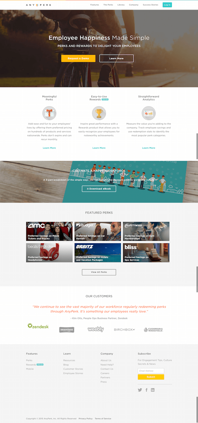 AnyPerk Website Homepage Design