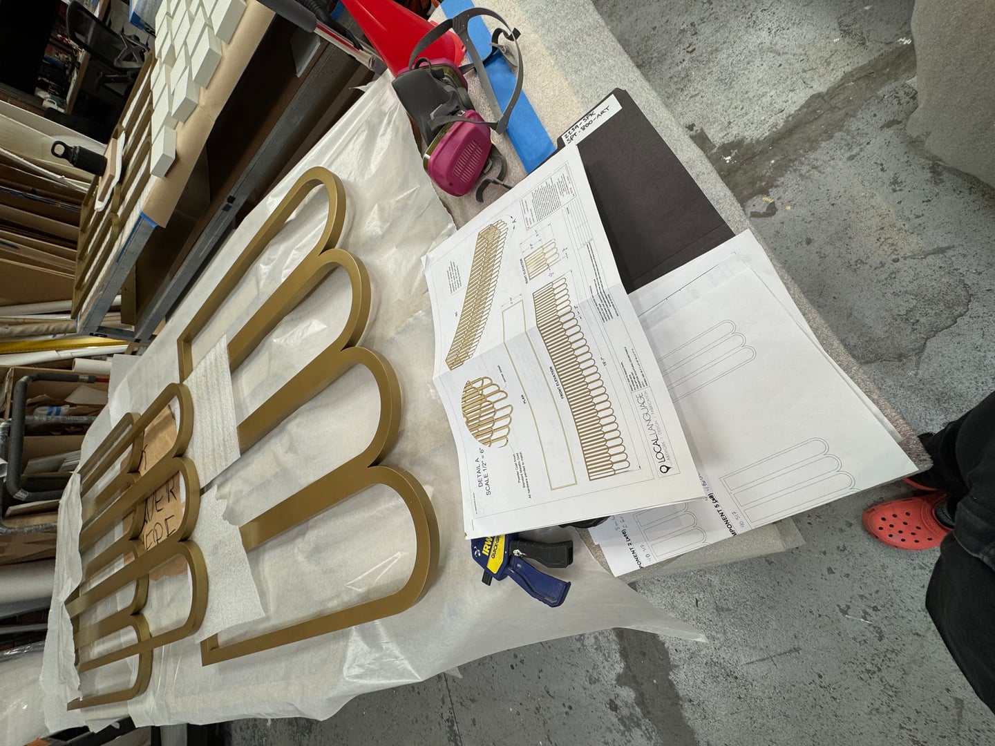 Process image from Gold Ceiling Hanging