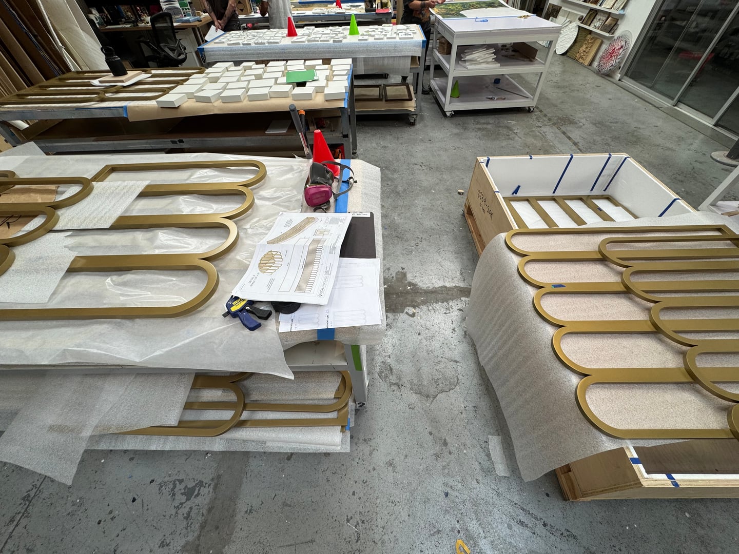 Process image from Gold Ceiling Hanging