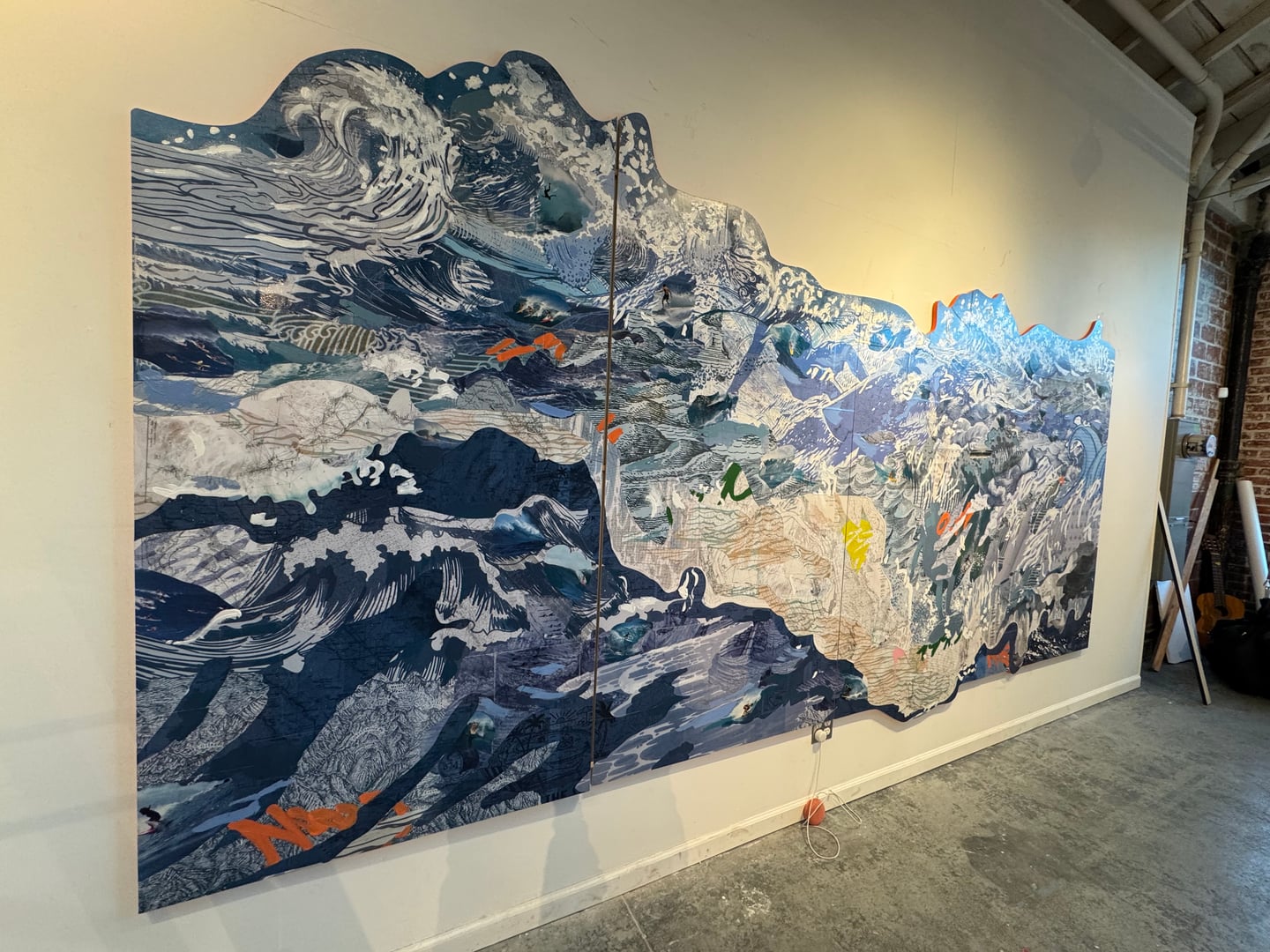 Process image from Ocean Collage and Painting