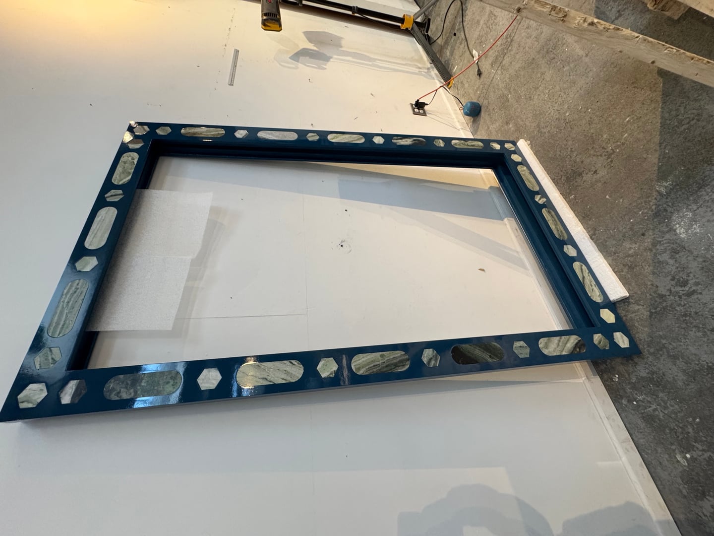 Teal and Stone Antique Mirrors - Image 2