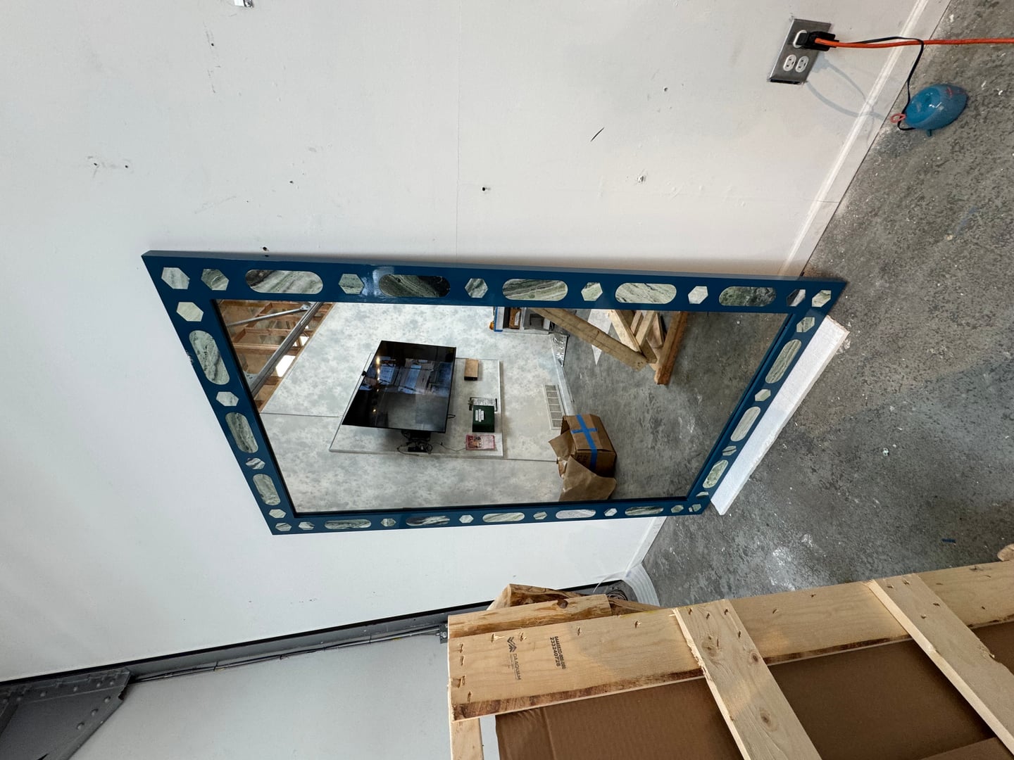 Teal and Stone Antique Mirrors - Image 9