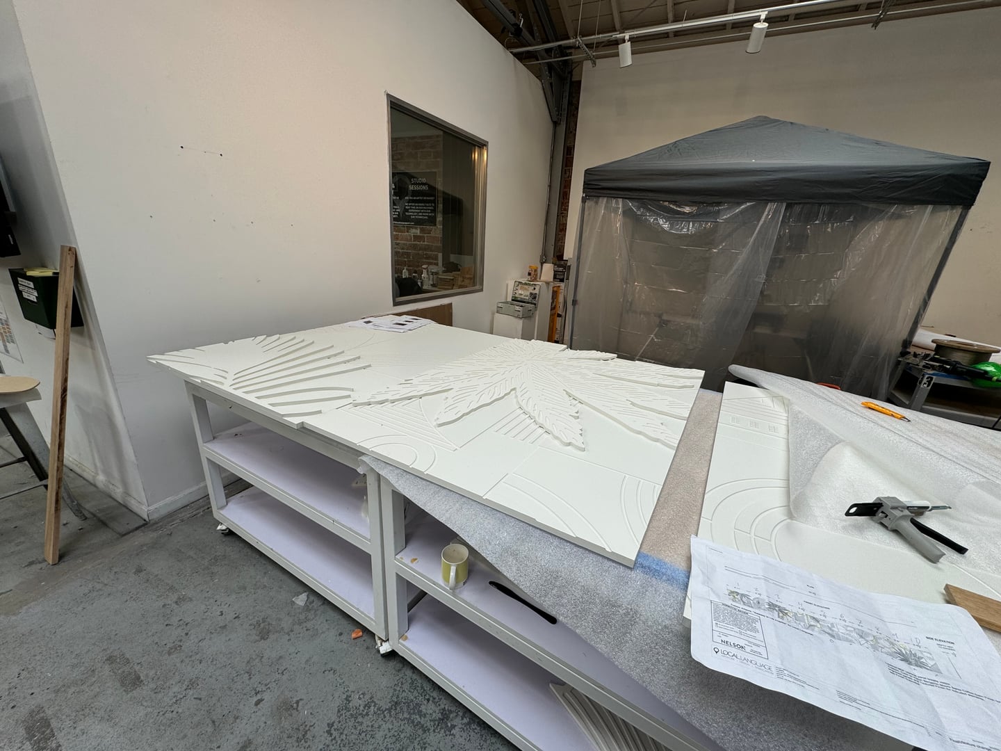 Process image from Tropical Relief Panels and Glass Panels