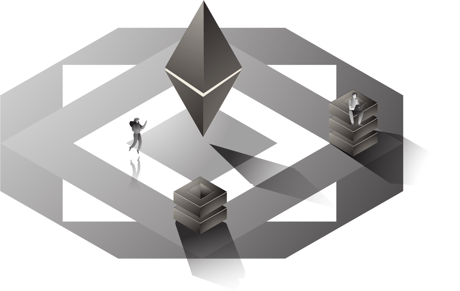 HackerDAO Monochrome Illustration