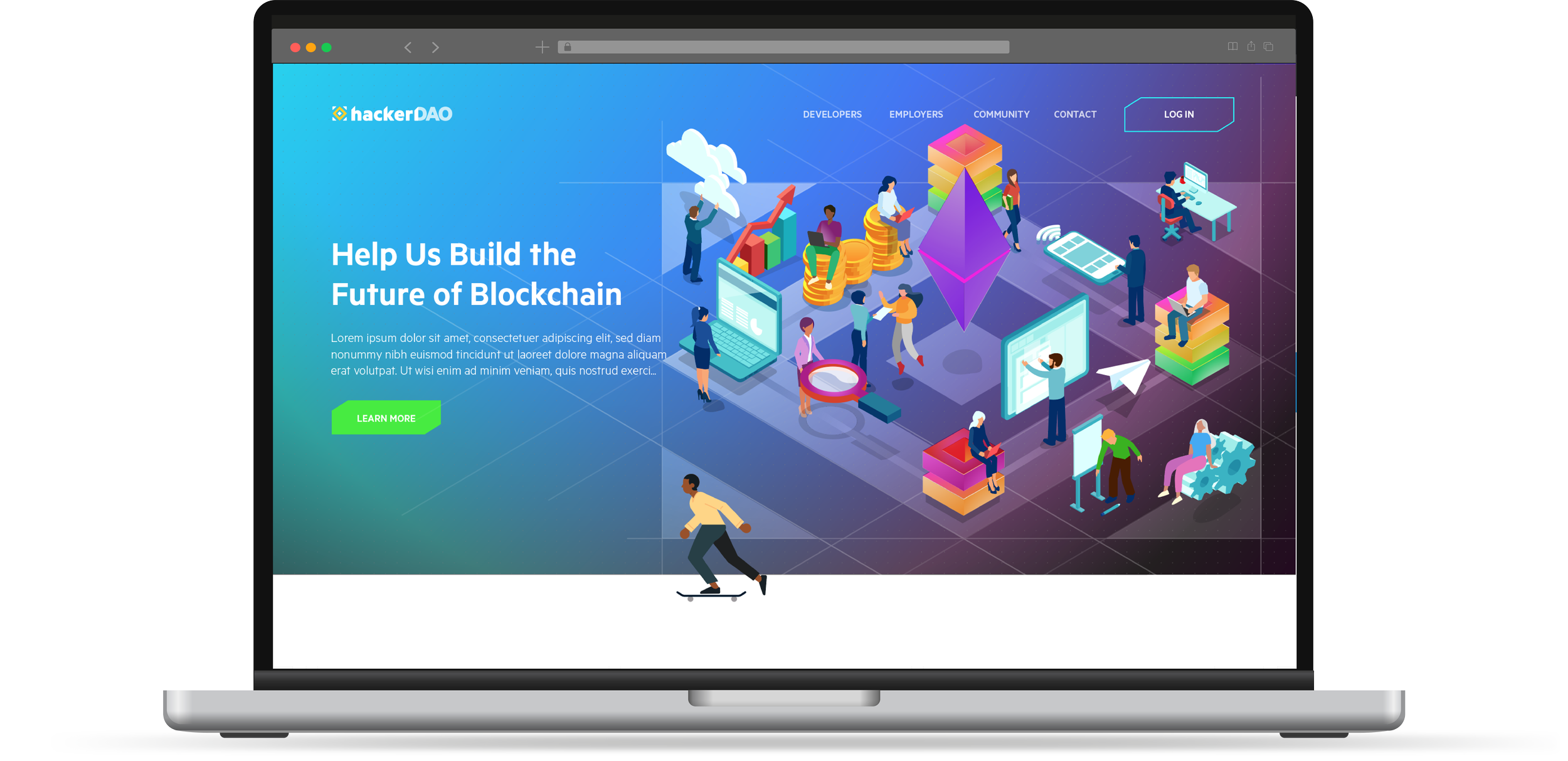 HackerDAO Brand Identity Hero