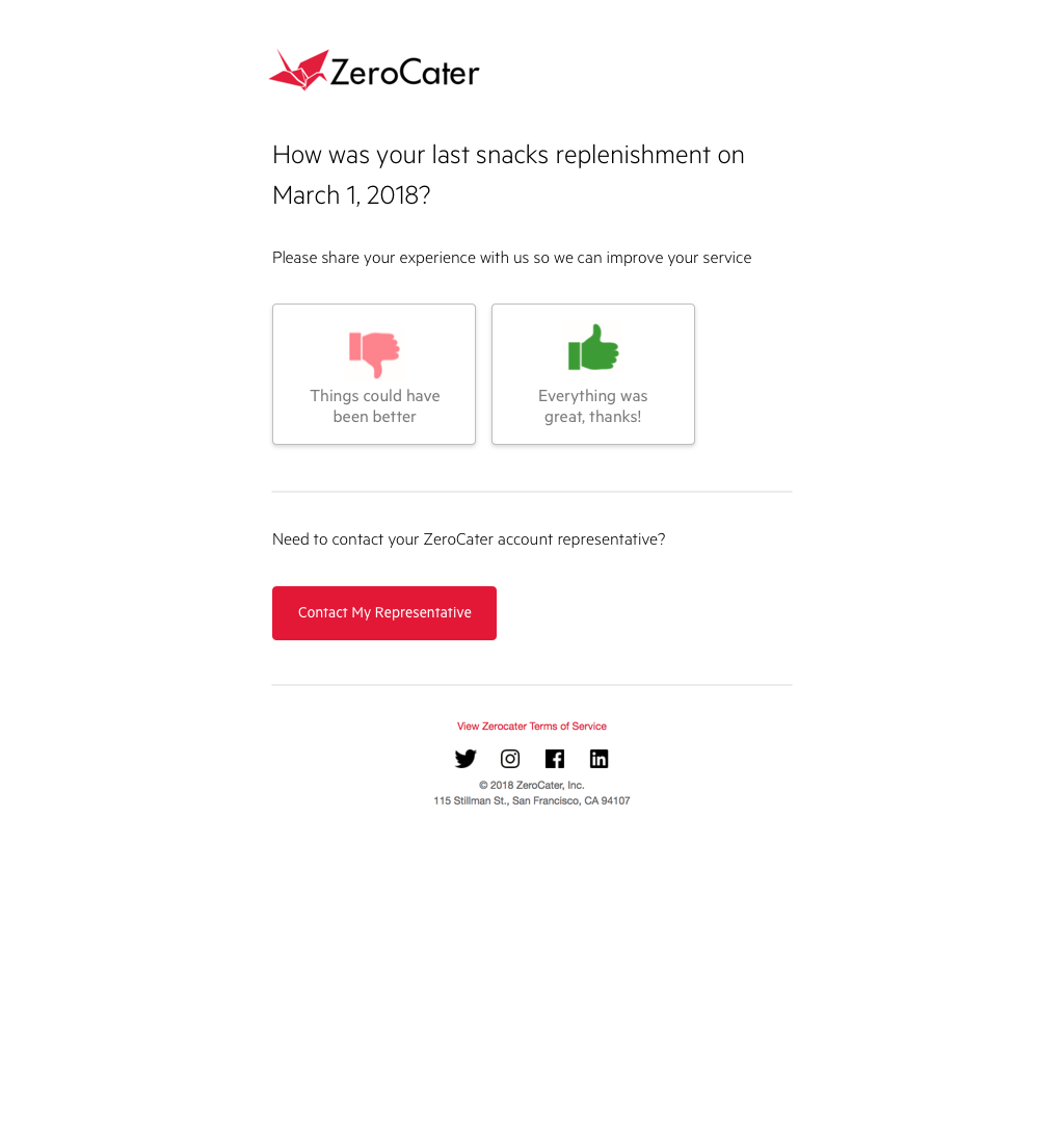 Email notification variant used in the feedback loop