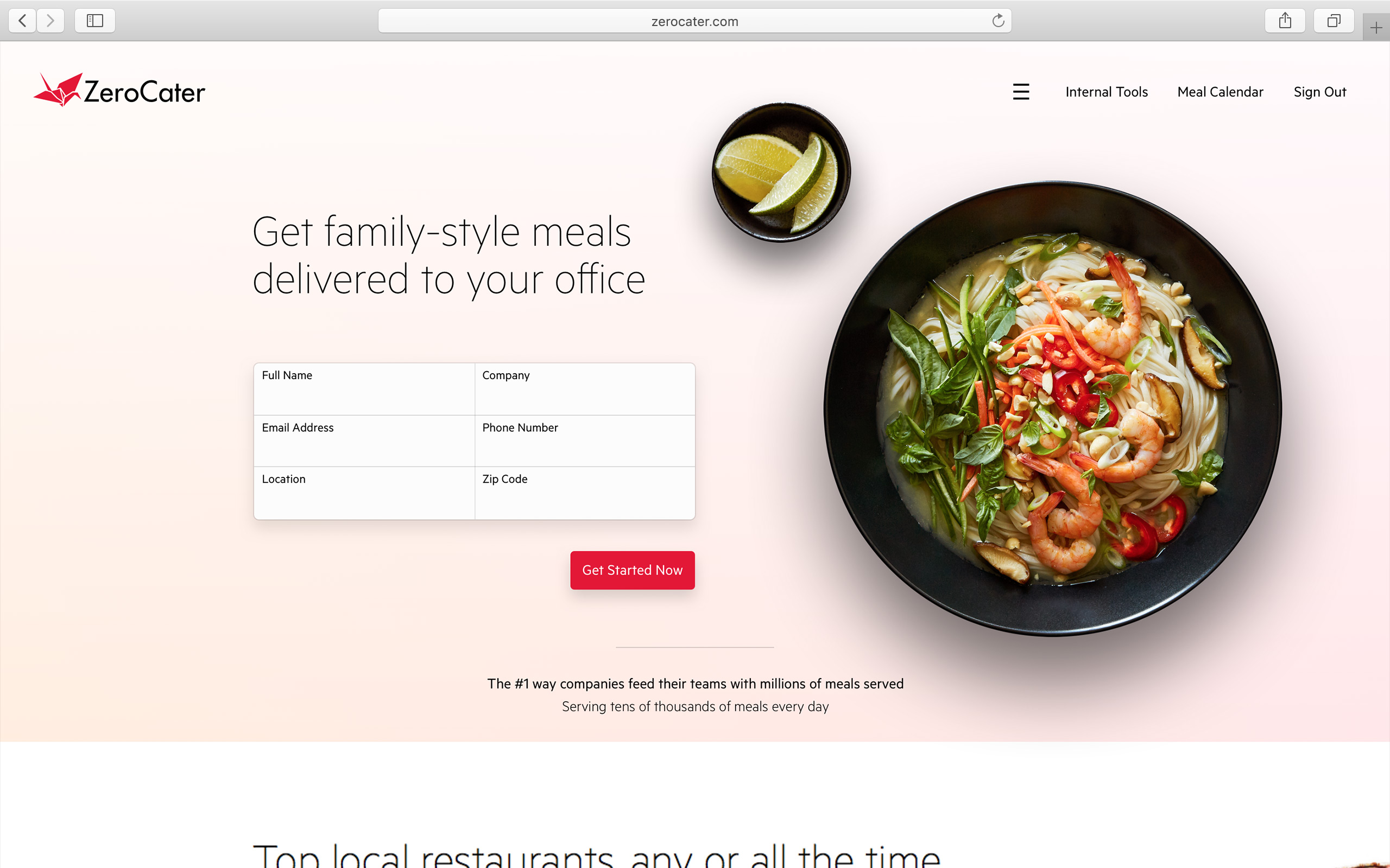 ZeroCater Homepage Design System Implementation