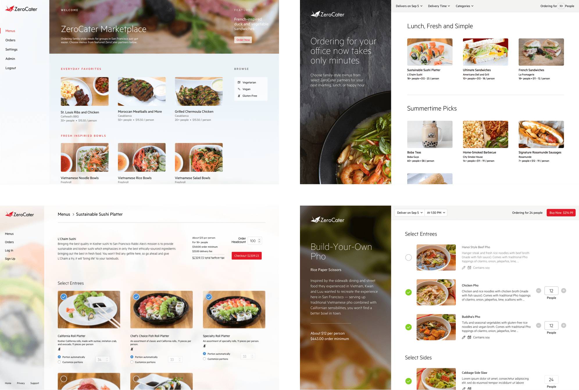 ZeroCater Marketplace Design Iterations